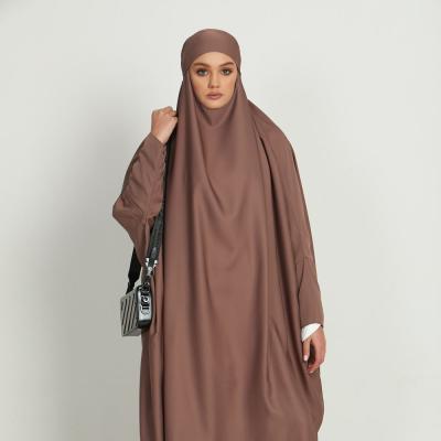 China 2022 New Young Ladies Malaysia Islamic Clothing One Piece Abaya Muslim Arabic Formal Casual Daily Caramel Crunch Ramadan Prayer Dress for sale