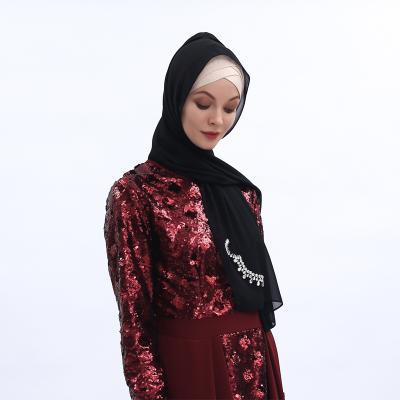 China New Design Daily Casual Formal High Quality Muslim Classic Soft Shiny Hijab Crown Hijab Shawl for sale