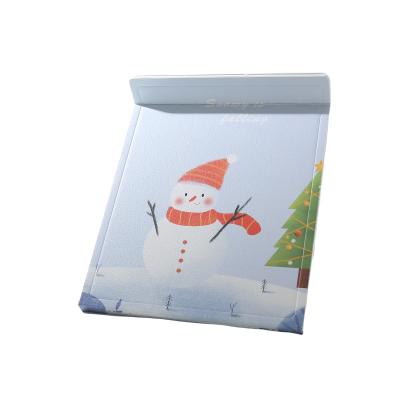 China Cartoon Traditional Family Snowman Winter Portable Folding Paper Mirror for sale