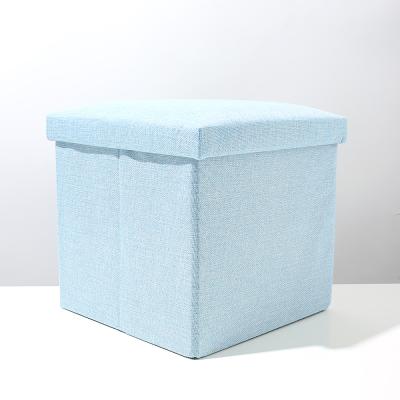 China WENBO Portable Modern Storage Canvas Fabric Wholesle Living Room Cube Storage Box Stool for sale