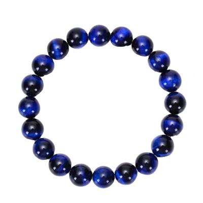 China CLASSIC Fashion 8MM Blue Tiger Eye Bracelet Adjustable Natural Stone Beads Bracelet Energy Balance Protection Healing Gift For Men for sale