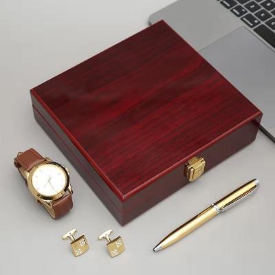 China Cheap Business Men Clock Pen Cufflink Gift Set Amazon Corporate Gift Set Promotional OEM for sale