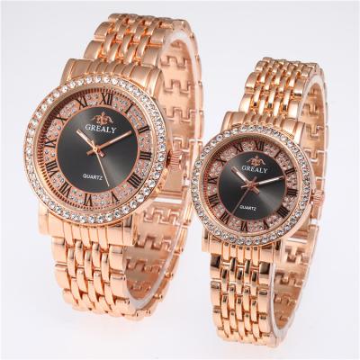 China Wholesale Men Rose Gold Watch For Women Small Three Needle Quartz Watches Diamond Lover Couple Watch Luxury Custom Made for sale