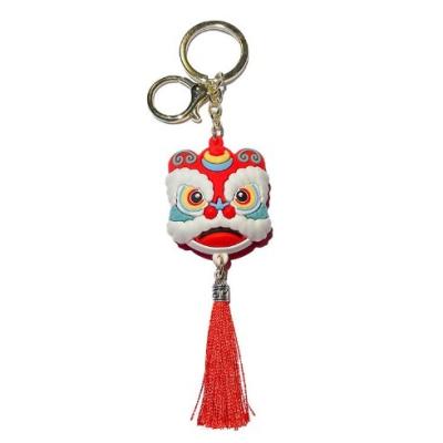 China Yiwu Commodity Wholesale Chinese Style Lion Head Car Key Chain Bag Pendant Creative Gifts Small Luxery for sale