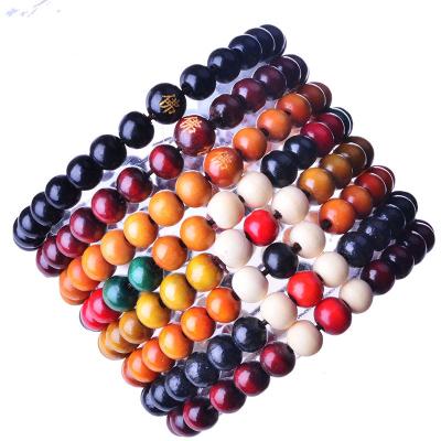 China Yiwu wooden bead Buddha of small gift products CLASSIC present small simple gift 8mm circle beads bracelet for sale