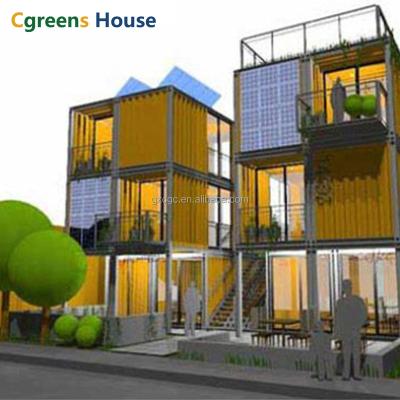 China Cgreens Modern House Prefab Low Cost Student Apartment Building Project Teaching Construction Project Composed Of Container Homes for sale