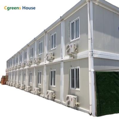 China Cgreens Modern Low Cost 20 Bedroom Modular Home 3 Foot Steel Frame Container Detachable Office Project for sale