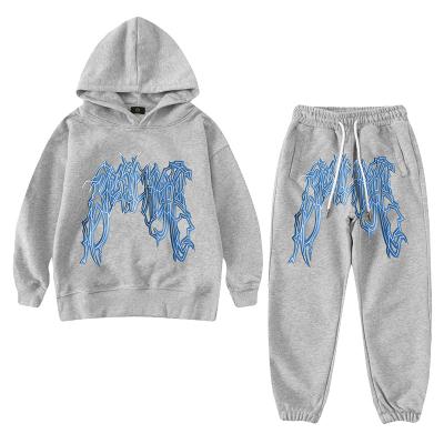 China 2021 Cotton Terry Smart Casual Children's Clothing Set Fall Children's Clothing Set Hip Hop 100% New Hoodies+Joggers Sports Boy Two Piece Set Suits for sale