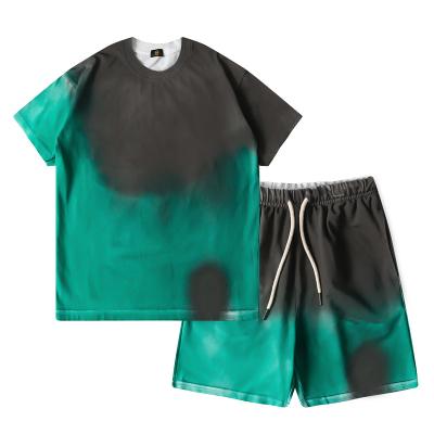 China Smart casual tie dye boys shorts and t-shirt set summer kids clothes short sleeve t-shirt boys clothing set children's sets 2 pieces for sale