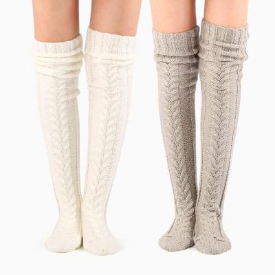 China Sporty Leg Thigh Warmers Winter Socks Long Thicken Knee High Socks Knitted Slouch Socks For Women for sale