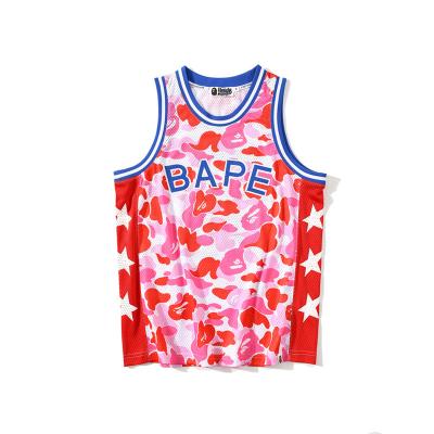 China 2021 Summer Breathable Anti-Pilling Mesh Basketball Vest Tank Top Sportwear Tank Top Camouflage Sleeveless Shirt For Men for sale