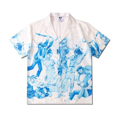 China Factory Price Mens Summer Vintage Shirt Street Fashion Sustainable Hawaiian Shirt Short Sleeve for sale