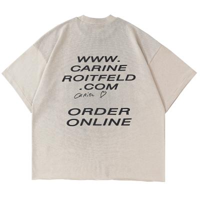 China Anti-wrinkle Yeezy Carine roitfeld t shirts kanye short sleeve high street mens t shirts KNIT for sale