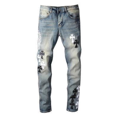 China New fashion design amirys jeans breathable stretch hearys pairs vintage long pants elastic men's breathable chrome jeans for sale