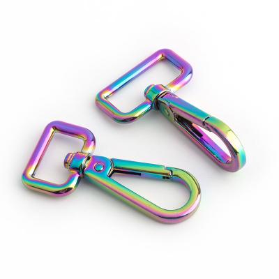 China High Quality Classic Iridescent 25mm Rainbow Trigger Clip Snaps Nolvo Buckles Strap 2cm Buckles Strap 2cm World Snap Hook Dog 19mm Hooks Clips Metal for sale