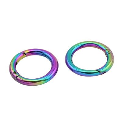 China Nolvo's World 12/15/20/25/32/38mm Rainbow Metal O Spring Ring Detachable Ring Gate Ring Round Carabiner Ring Handbags Belt Spring Ring 2.5cm of purse for sale