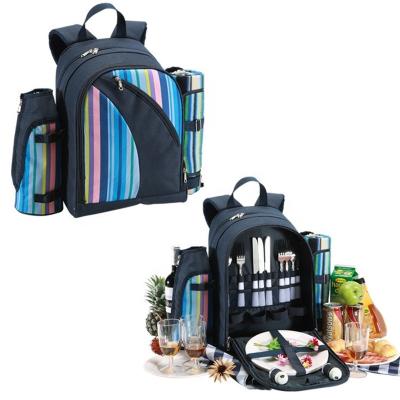 China Good Quality 600D Cooler Backpack Picnic Set With Melamine Dishes Wholesale for sale