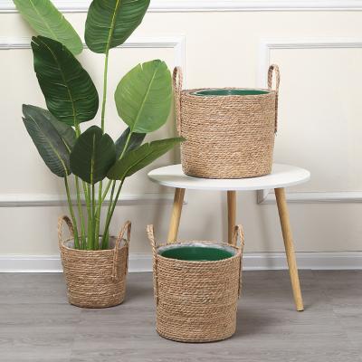 China Cheap Europe straw basket sea grass basket for storage home wholesale for sale