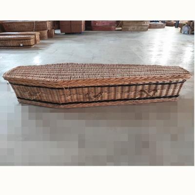 China European style wicker and plant plankton wholesale cheap casket for sale for sale