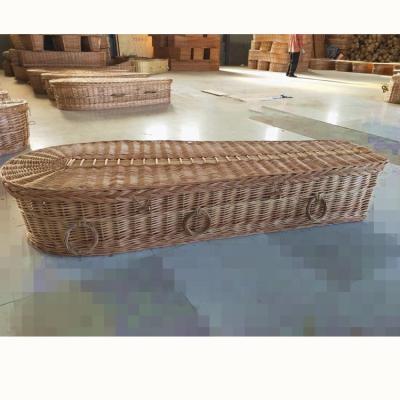 China European-style eco-friendly wicker and porcelain plant plankton coffin material coffins for sale