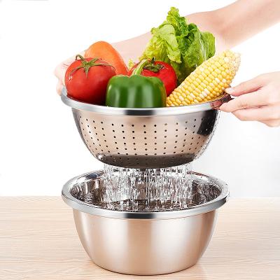 China Sustainable Hot Selling Salad Bowl Beat Egg Basin Stainless Steel Mixing Bowls for sale