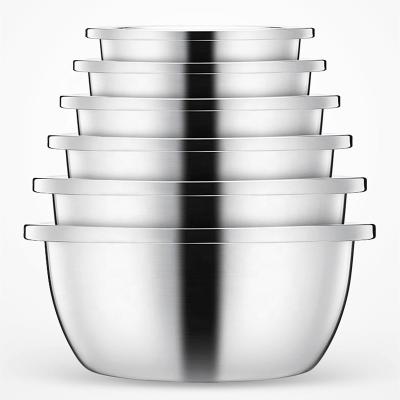 China Durable Heavy Duty Stainless Steel Deep Mixing Bowl - Salad Bowl - Sink - Kitchenware - Stackable Egg Serving Mixing Bowl for sale