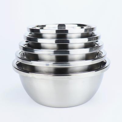 China High Quality Viable Stainless Steel Mixing Bowl Stainless Steel Mixing Bowl Set (5 Sets) for sale