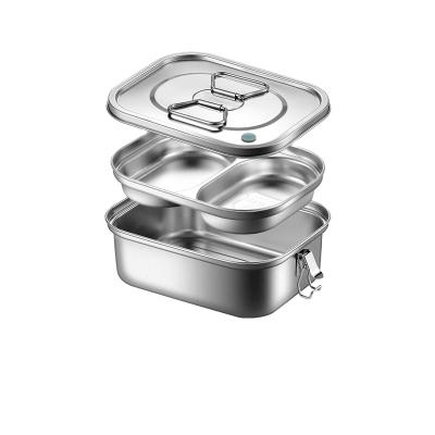 China Rectangular Food Storage Container Bento Box Stainless Steel Lock And Lock Microwavable Lunch Box for sale