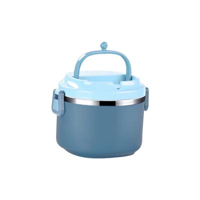 China Wholesale Microwavable Round Lunch Box Metal Food Container Bento Box Dinner Set Boxes for sale