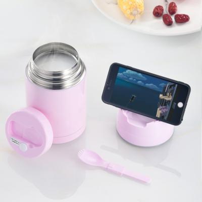 China Sustainable Japanese Green Blue Pink Lunch Box Container 304 Stainless Steel OEM Vacuum Insulated Braised Beaker Lunch Box for sale