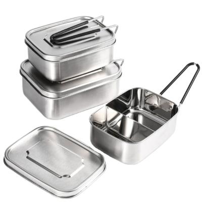 China Stainless Steel Microwavable Bento Box 1/2/3 Compartment Food Storage for sale