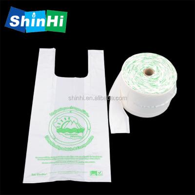 China BIODEGRADABLE 3 Mil Cornstarch Compostable T-Shirt Shopping Bag Suppliers for sale