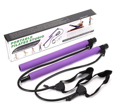 China Portable Detachable Yoga Pilates Exerciser Conway PLSB 001 Yoga Pilates Stick Bar Yoga Stretching Exercise Bar With Resistance Band for sale