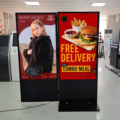 China 43 49 55 65 Inch Floor Standing LCD Display Advertising Screen Double Side Digital Signage Kiosk for Supermarket Mall for sale