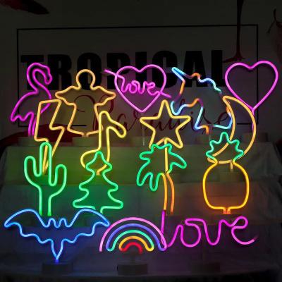 China Large Neon Light Outdoor Christmas Decoration Christmas Decoration Backdrop 3d Moon Lamp Inflatable Lamp Rest Led Neon Cable 12v for sale