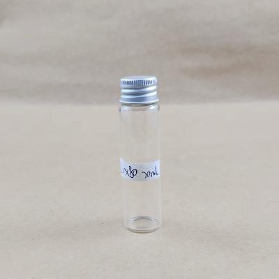 China Personal care factory wholesale 20ml aluminum cap spice tube glass bottle/glass spice bottle/small perfume vial with cap for packaging factory for sale