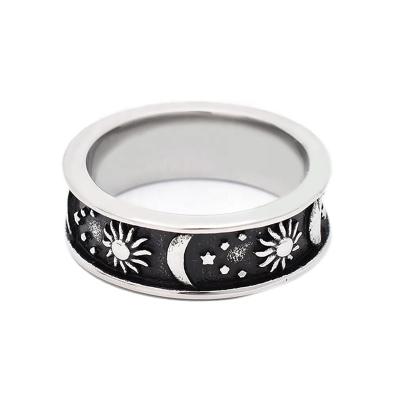 China Stainless Steel Ring Sun Moon Star Trendy Fashion Jewelry Rings for sale