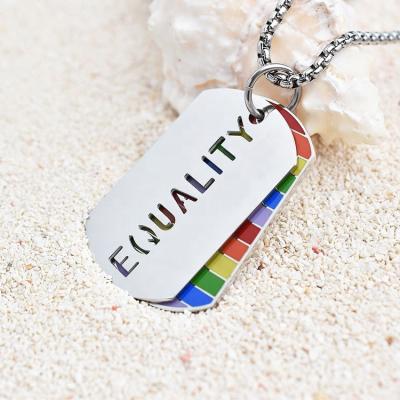 China TRENDY Pride Stainless Steel Chain Pendant LGBT Equality Love Necklace for sale