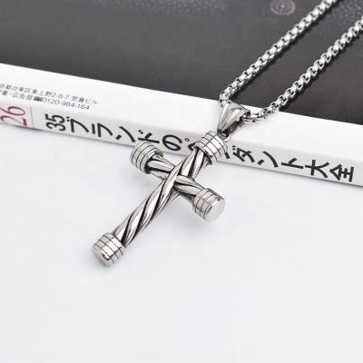 China Trendy Fashion Jewelry Stainless Steel Cross Pendant Necklace For Men for sale