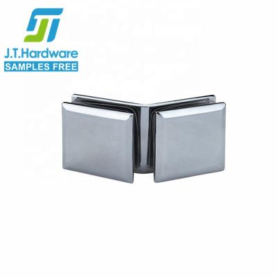 China Wall To Glass Hinge Shower Room Accessories Doule Side Glass To 135 Degree Stainless Steel Glass Beveled Glass Flange for sale