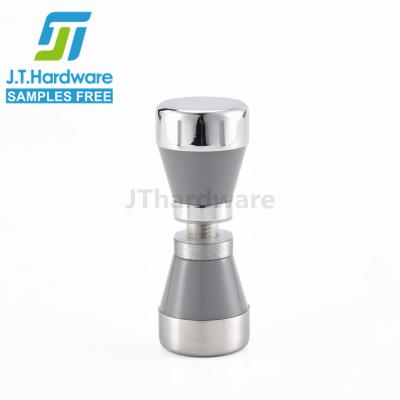 China Hot Sale Modern Plastic Bathroom Fittings Embedded Shower Door Part Brushed And Polish Brass Glass Knob for sale