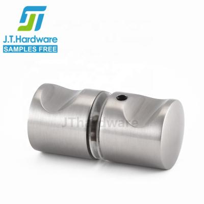 China Modern Washroom Brushed Brass Back To Back Push Handle Interior Glass Door Knob for sale