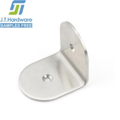 China Public Restroom Door OEM or Factory Service Washroom 90 Degree L Shape Metal 304 Stainless Steel Satin Corner Bracket for sale