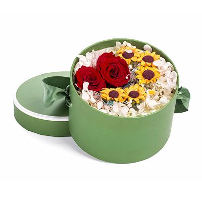 China Luxury Round Paper Flower Rose Box For Small Daisy Handmade Plant Gift Decoration Small for sale