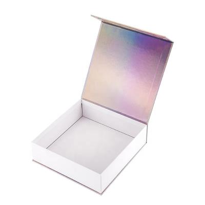 China Recyclable Customized Eco Printed Glitter Holographic Cosmetic Paper Packaging Boxes Luxury Gift Box With Custom Logo for sale