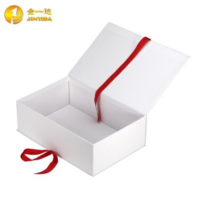 China Handmade Custom Magnetic Cardboard Logo Ring Necklace Packaging Boxes Ribbon Printing Luxury Jewelry Gift Paper Box for sale