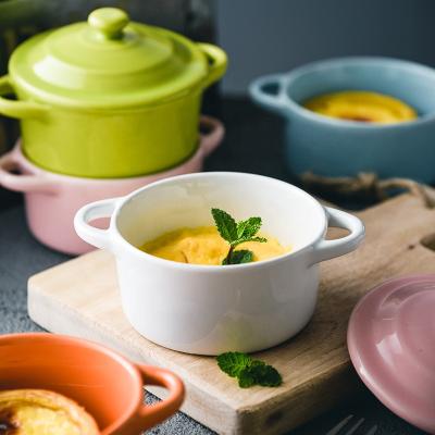 China Viable White Color Ceramic Bowl Mini Baking Bowl With Soft Glazed Bowl 200ml Universal Hot Sale for sale