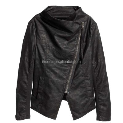 China Autumn Latest Imitation Leather Biker Breathable Jacket HSJ9466 for sale