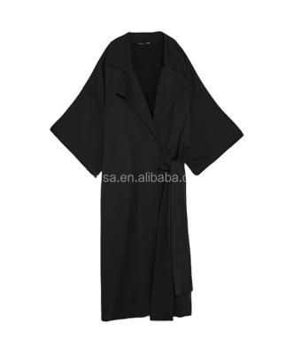 China Latest Fashion New Style Collar Kimono Style Cloak Hot Selling Fold Down Design Breathable With Belt for sale