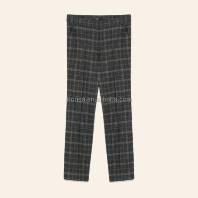 China Latest brand women tartan cigarette tartan women's casual stylish trousers fashionable fashionable woolen trousers wholesale for sale